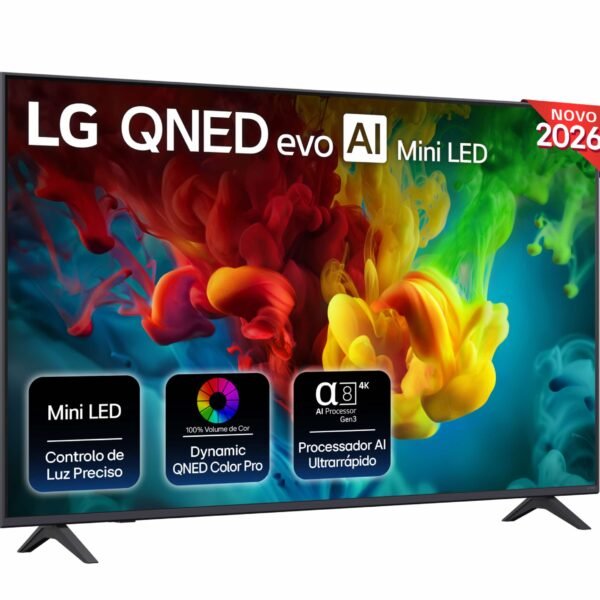 Televisão Mini LED QNED LG 65QNED82B6B de 65 polegadas, Ultra HD 4K e Smart TV